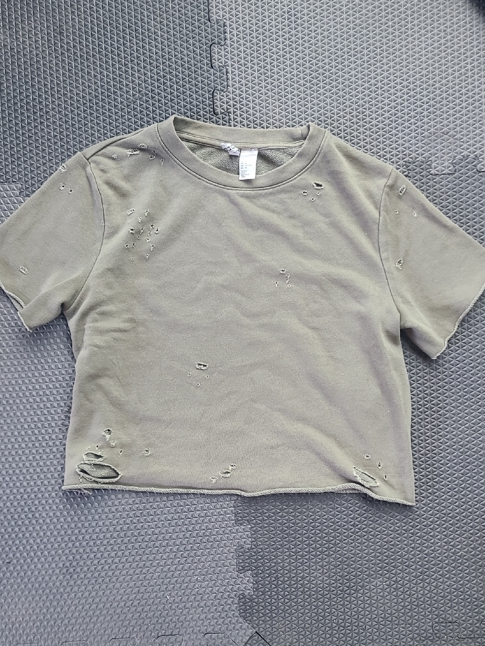 Olive Green Distressed Shirt